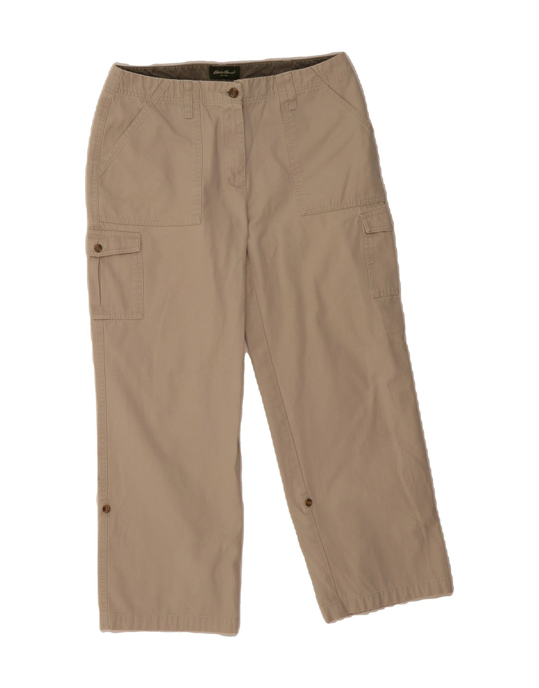 EDDIE BAUER Womens Petite Cargo Trousers US 10 Large W32 L27 Beige Vintage Eddie Bauer and Second-Hand Eddie Bauer from Messina Hembry 