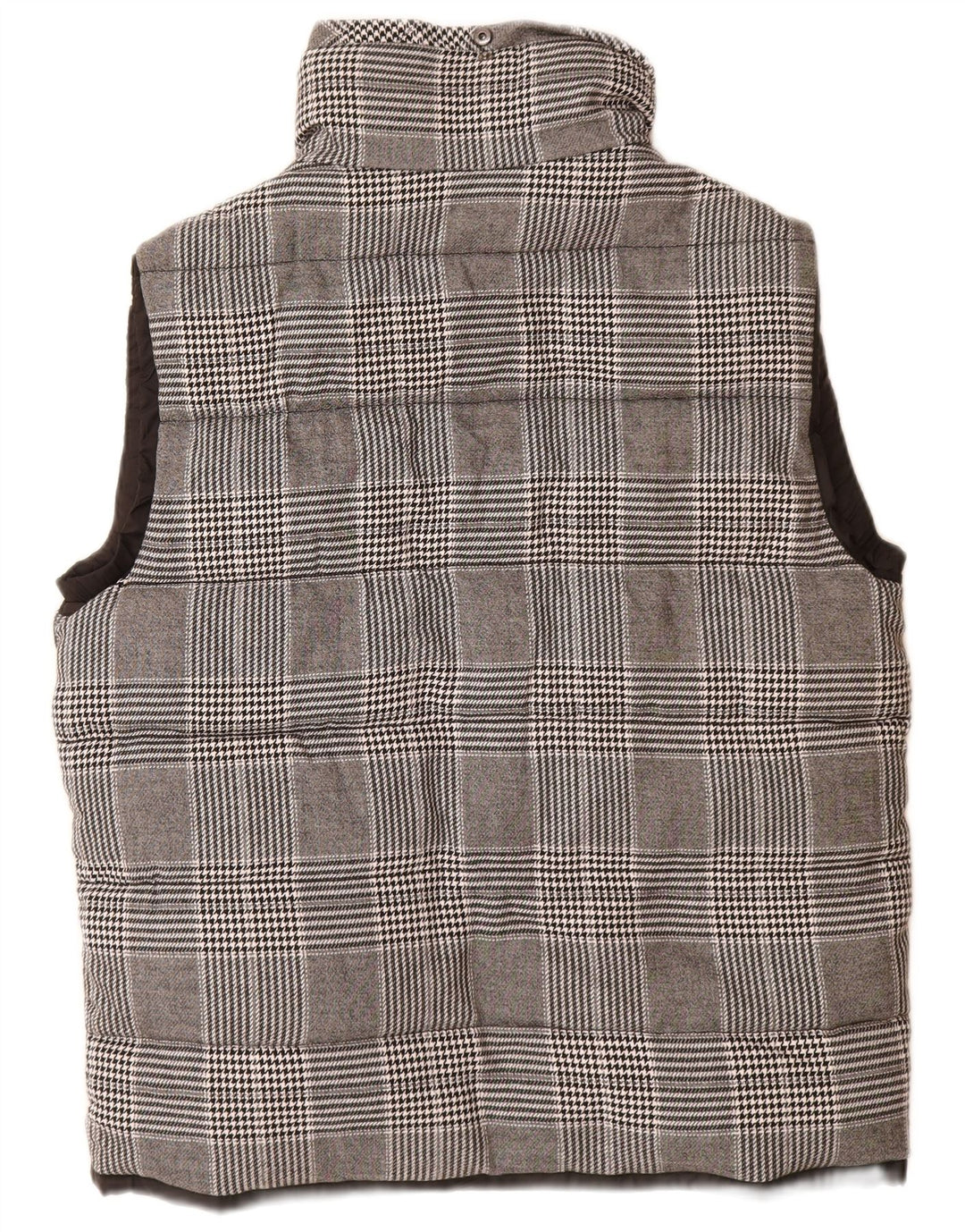 Zara Herren Wattierte Weste UK 42 XL Grau Kariertes Polyester