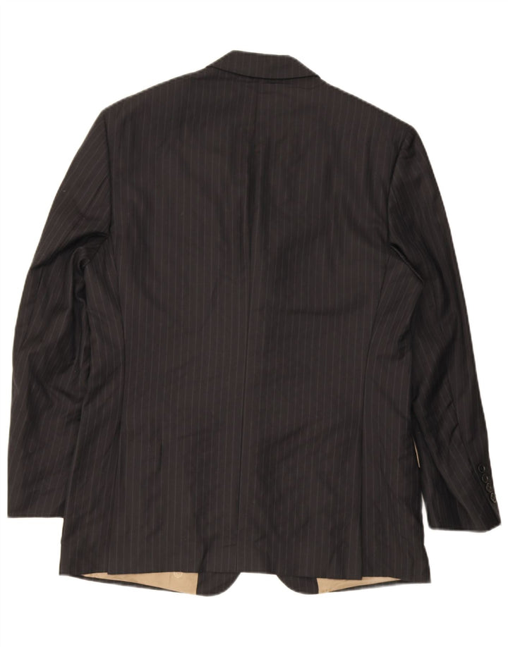 Marks & Spencer Herren-Blazer mit 3 Knöpfen, Gr. 38, Mittelschwarz, Nadelstreifen