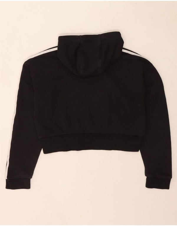 Adidas Mädchen Crop Graphic Hoodie Pullover 11–12 Jahre, schwarze Baumwolle