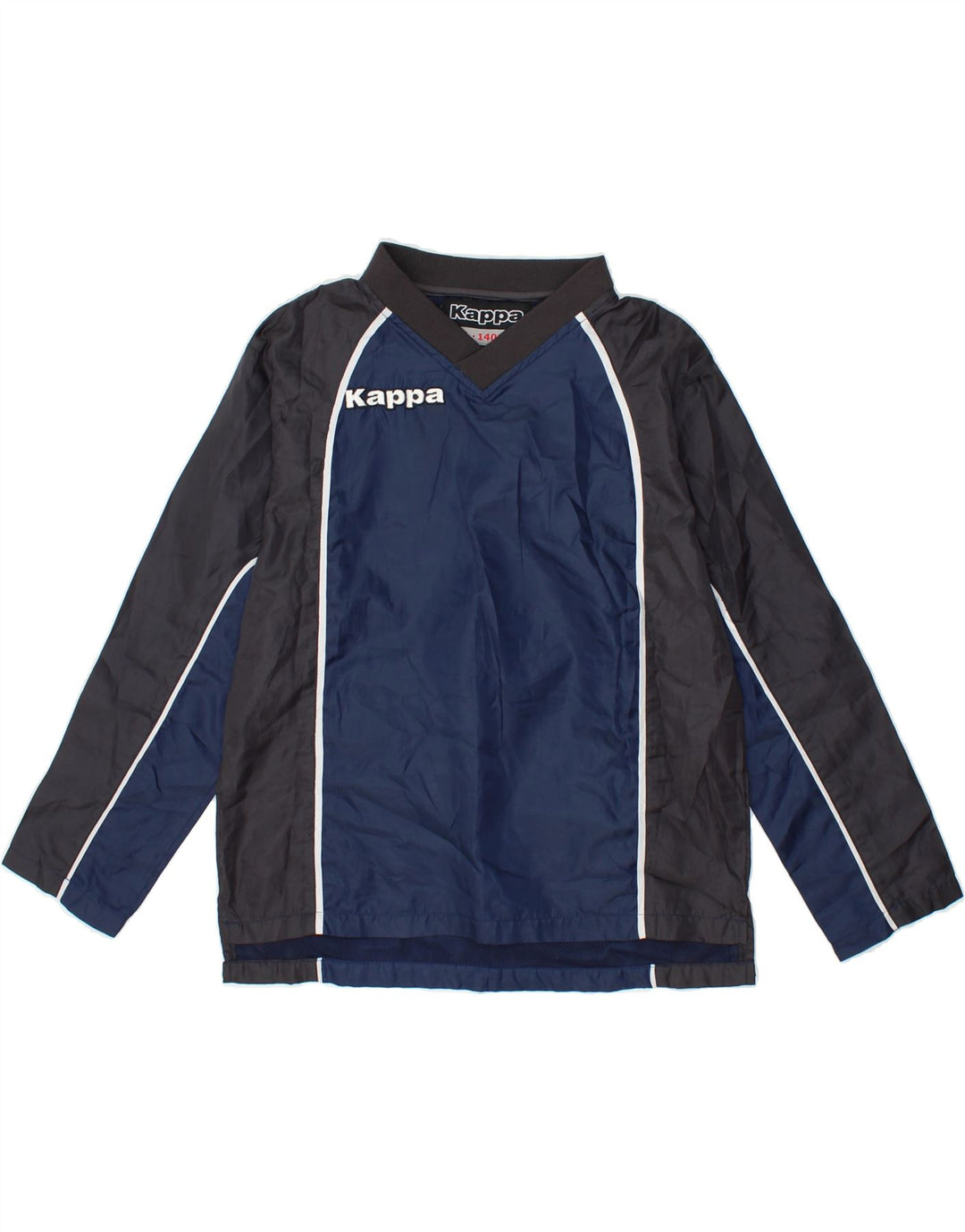 KAPPA Boys Pullover Tracksuit Top 9-10 Years Large Navy Blue Colourblock Vintage Kappa and Second-Hand Kappa from Messina Hembry 