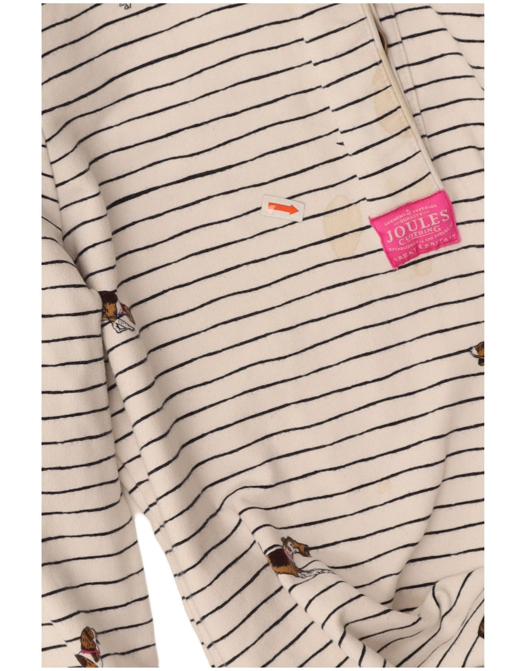 JOULES Womens Sweatshirt Jumper UK 12 Medium White Animal Print