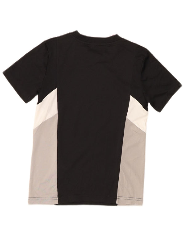 Adidas Jungen T-Shirt mit Grafik, 9–10 Jahre, schwarzes Colourblock-Polyester
