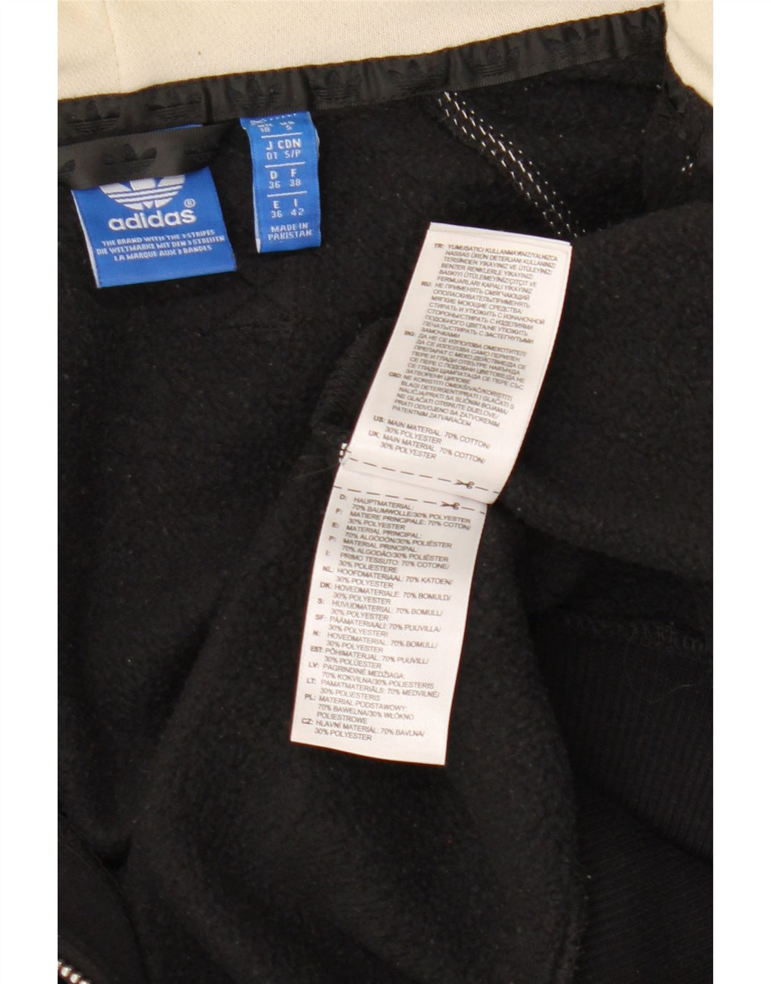 ADIDAS Damen Graphic Hoodie Pullover UK 10 Small Schwarz Baumwolle