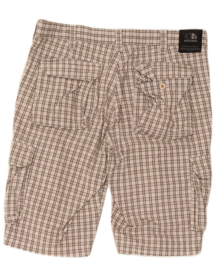 Americanino Herren Cargo-Shorts W34 Large Beige Check