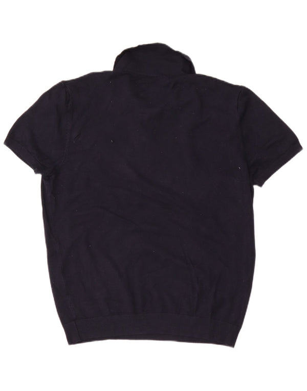 Zara Damen Poloshirt UK 14 Large Marineblau Viskose