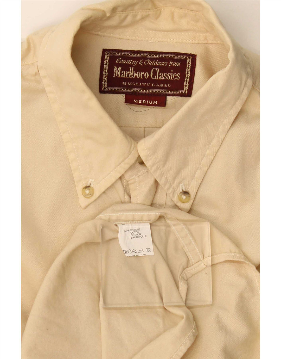 Marlboro Classics Herrenhemd aus Baumwolle in Mittelbeige