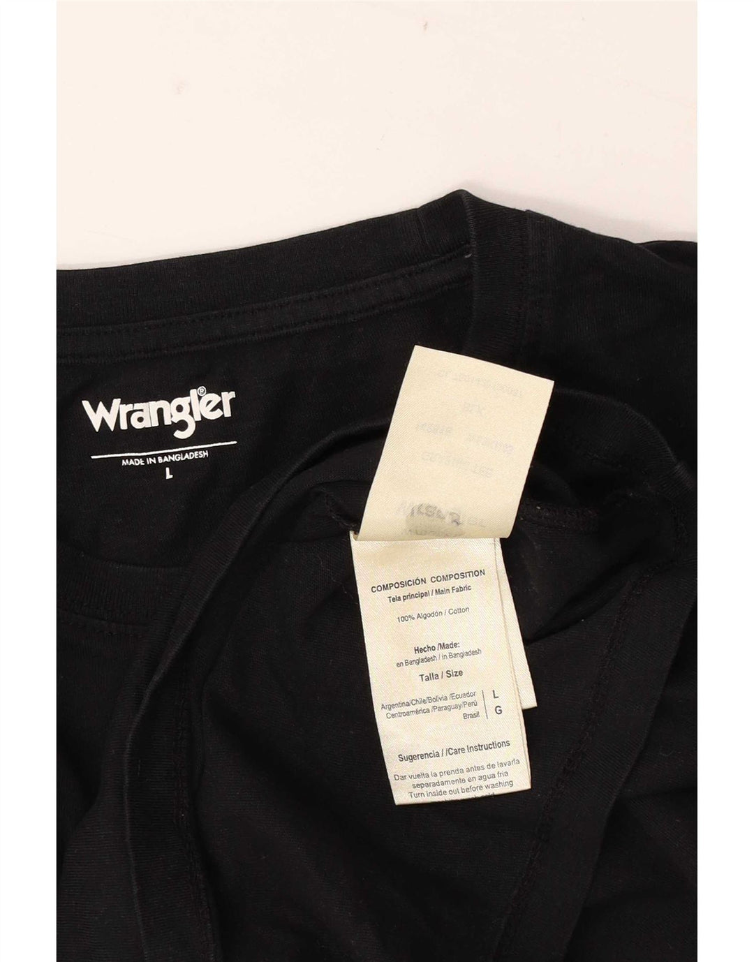 Wrangler Herren T-Shirt Top Large Schwarz Baumwolle