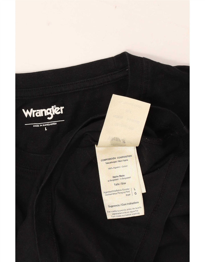 Wrangler Herren T-Shirt Top Large Schwarz Baumwolle