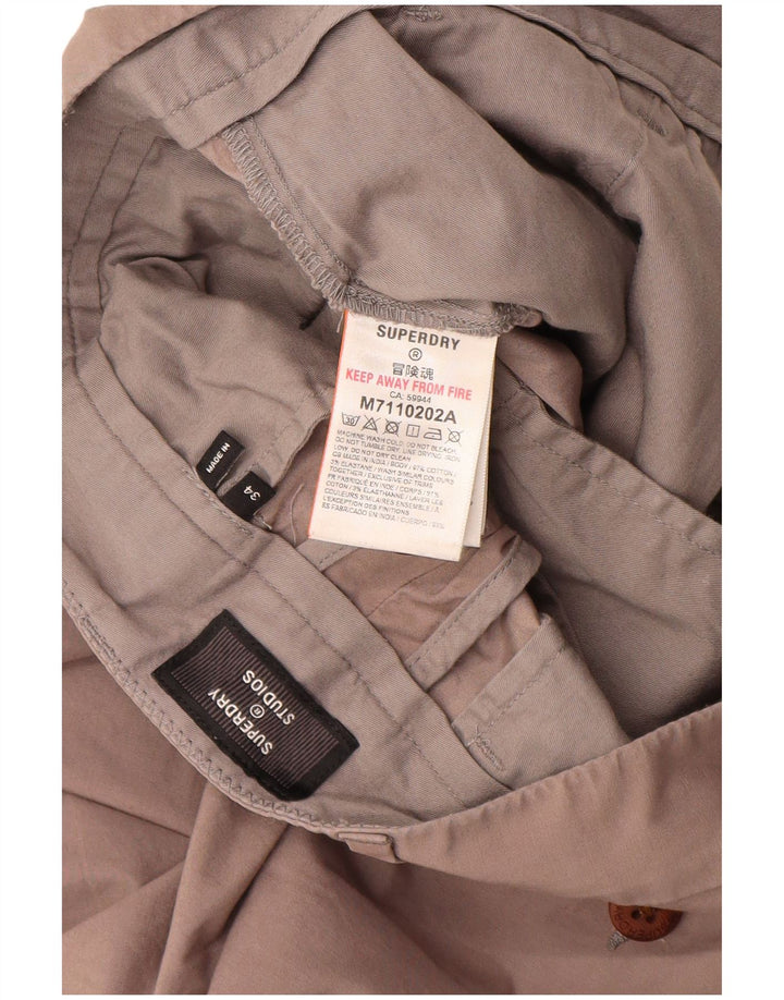 SUPERDRY Herren-Chinoshorts W34, große braune Baumwolle
