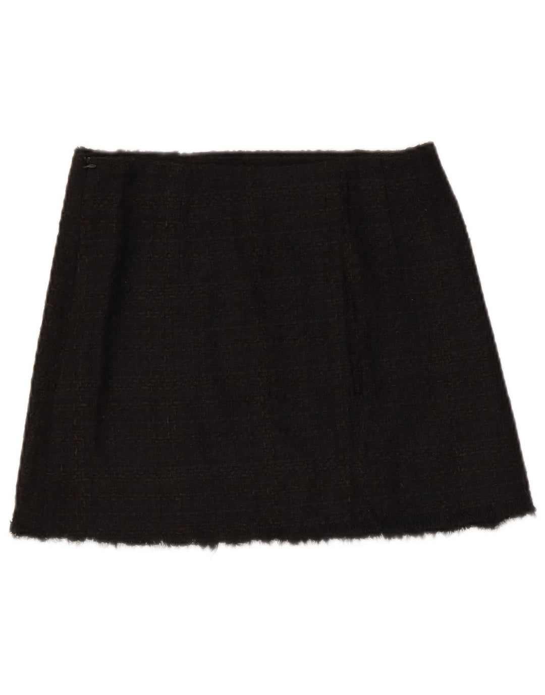 Zara Damen Minirock Small W26 Schwarz kariertes Acryl