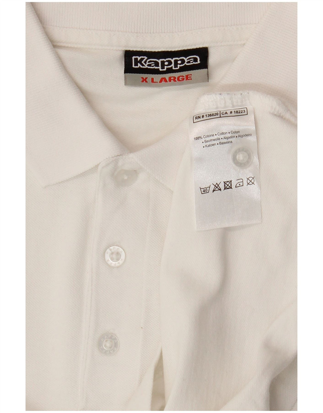 Kappa Herren Poloshirt XL Weiße Baumwolle