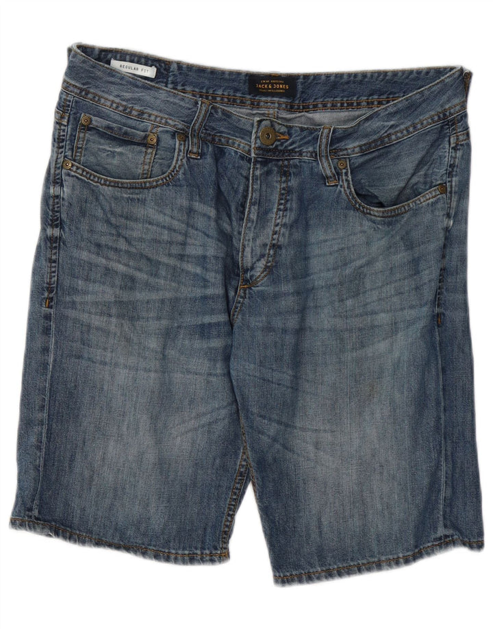 Jack & Jones Herren-Jeansshorts mit normaler Passform, Größe M, W32, Blau, Baumwolle