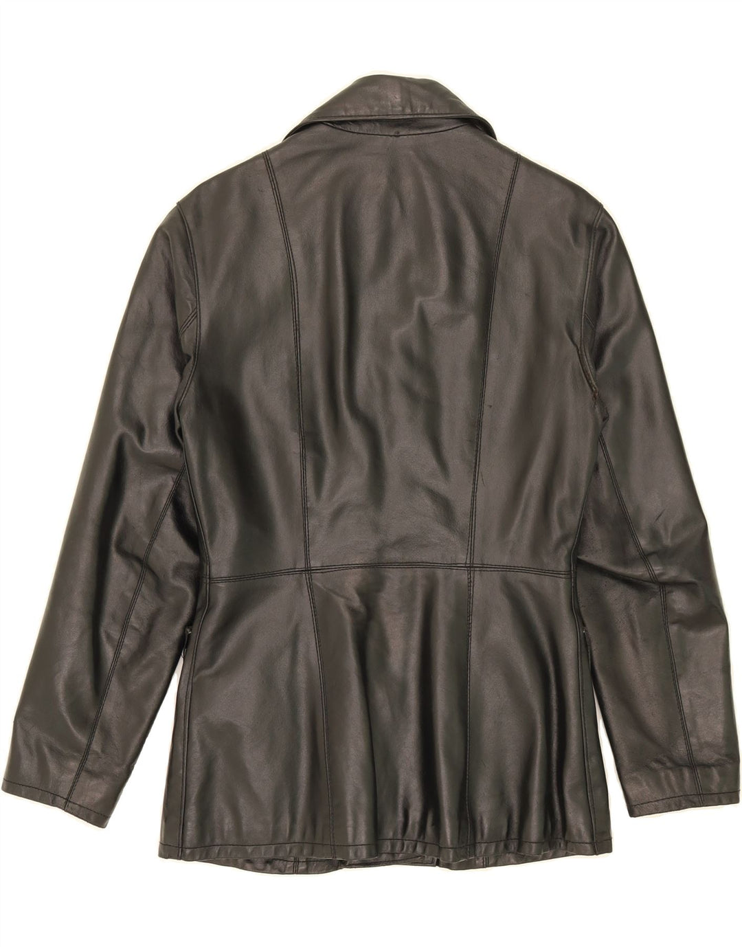 VINTAGE Womens Leather Jacket EU 40 Medium Black Leather Vintage Vintage and Second-Hand Vintage from Messina Hembry 