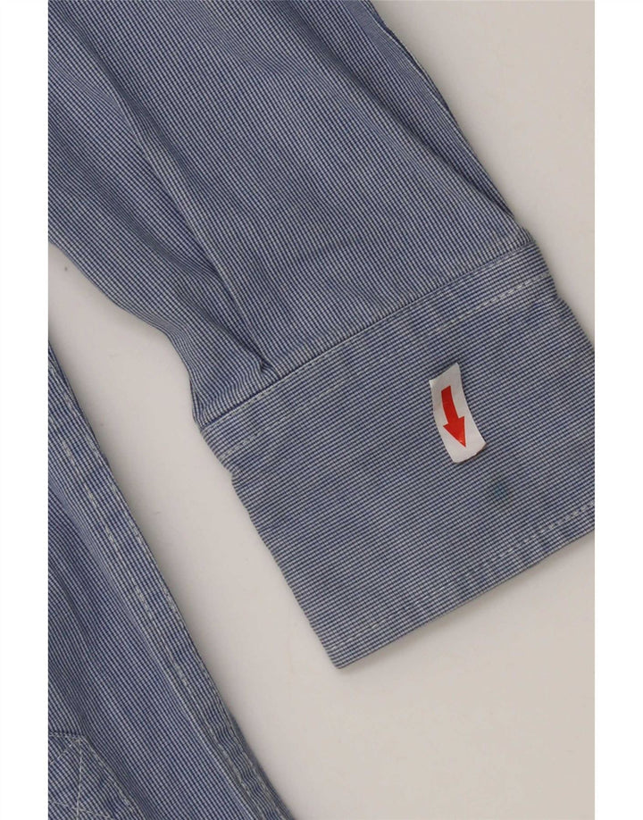 Superdry Herrenhemd aus mittelblauer Nadelstreifen-Baumwolle