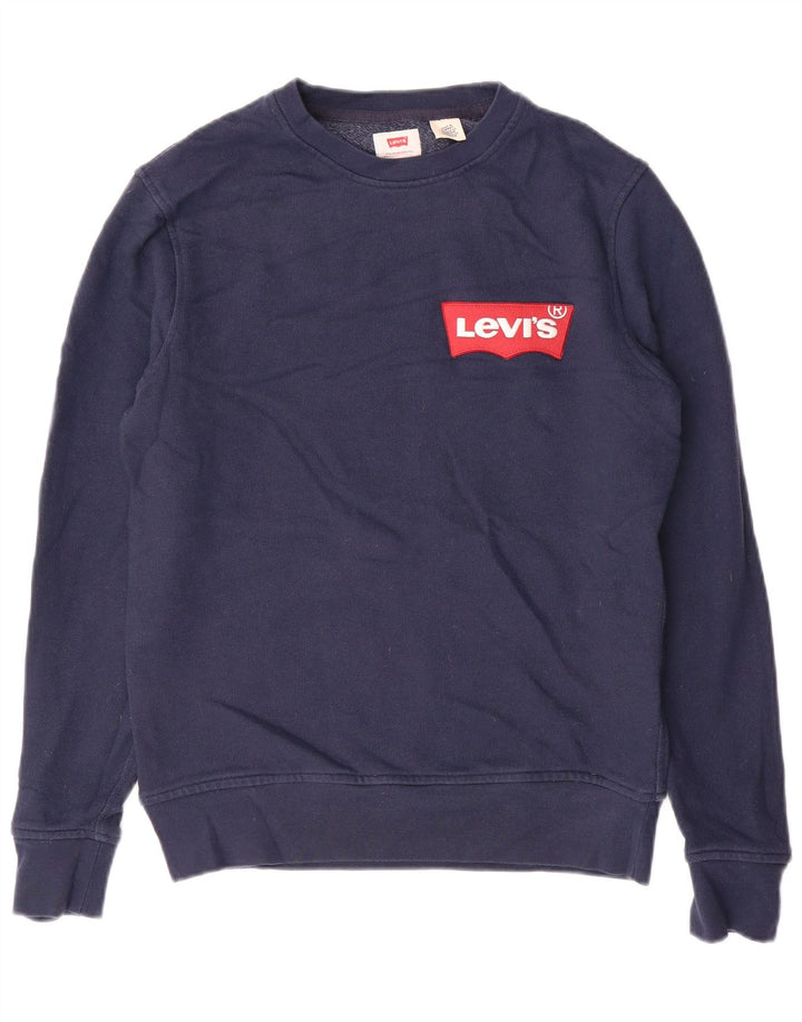 LEVI'S Herren-Sweatshirt mit Grafik, Größe S, marineblaue Baumwolle
