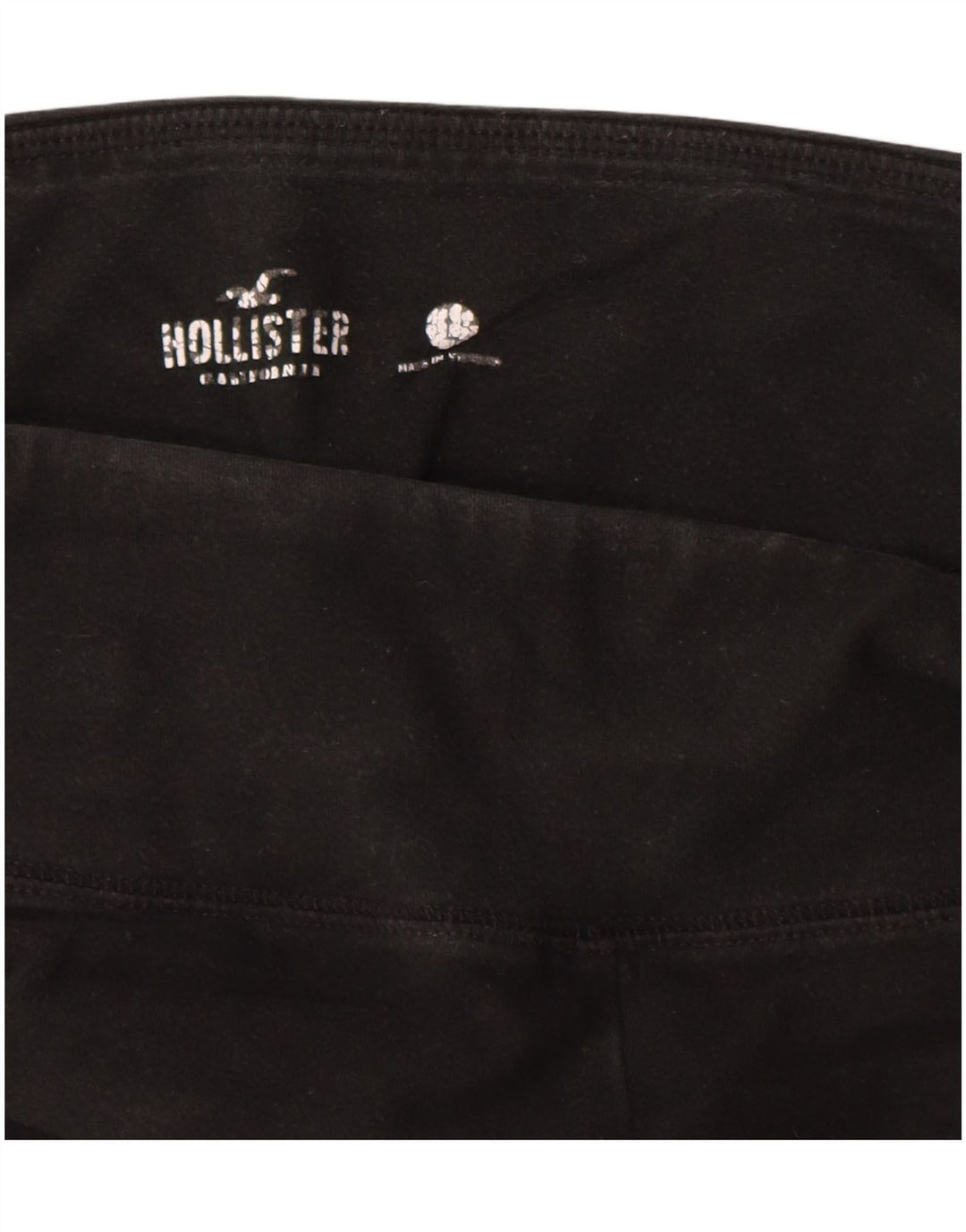 HOLLISTER Womens Graphic Leggings UK 14 Große schwarze Baumwolle