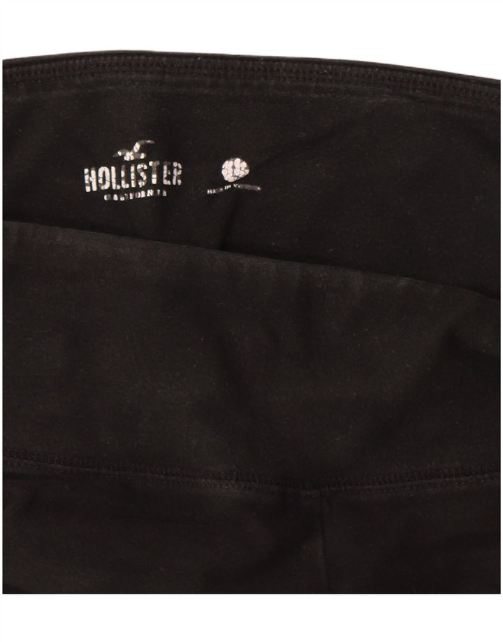 HOLLISTER Womens Graphic Leggings UK 14 Große schwarze Baumwolle