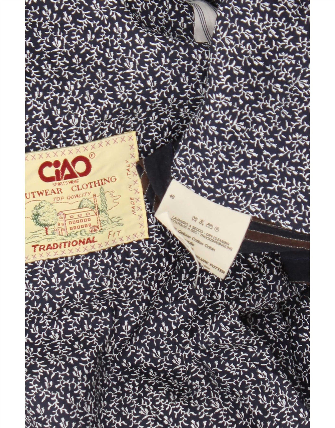 Ciao Herren-Blazer mit traditioneller Passform, IT 46, klein, Marineblau gestreift