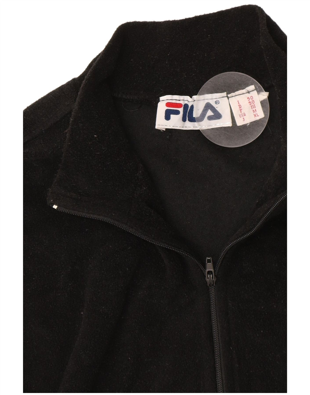 Fila Herren-Fleecepullover mit Reißverschluss am Hals, mittelschwarz
