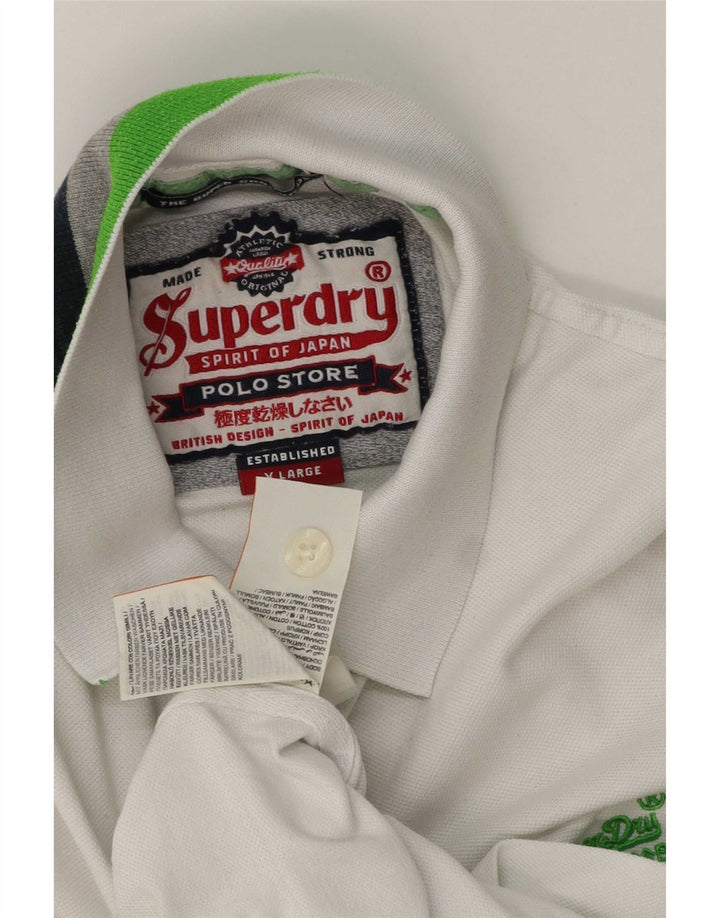Superdry Herren-Poloshirt XL aus weißer Baumwolle
