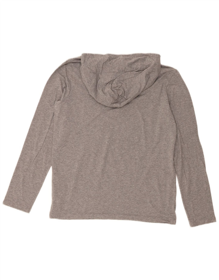 Hugo Boss Herren-Kapuzenoberteil, langärmelig, klein, grau gefleckte Baumwolle