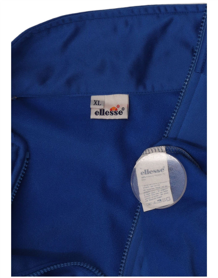 Ellesse Herren-Trainingsanzug-Oberteil, Jacke, XL, blaues Farbblock-Polyester