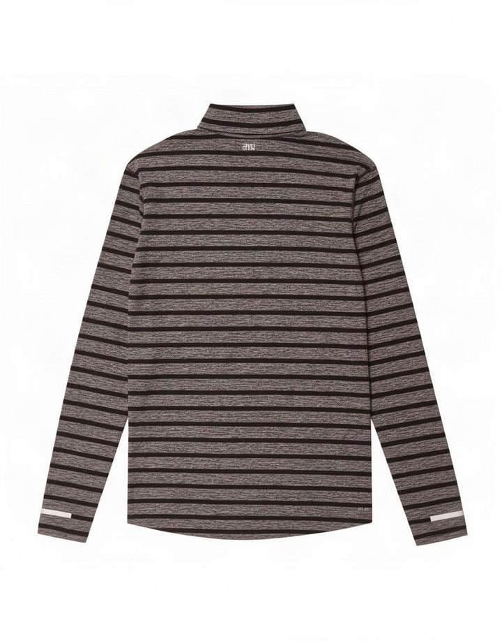 Nike Herren Dri Fit Pullover-Trainingsoberteil mit Reißverschluss, Größe L, grau gestreift