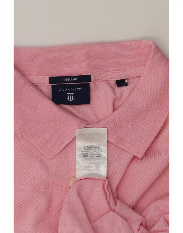 GANT Herren-Poloshirt mit normaler Passform, große rosa Baumwolle