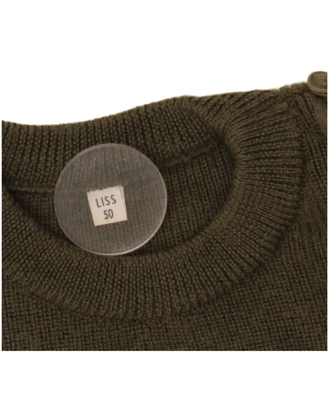 Vintage Herren Militär Pullover mit Rundhalsausschnitt IT 50 Medium Khaki