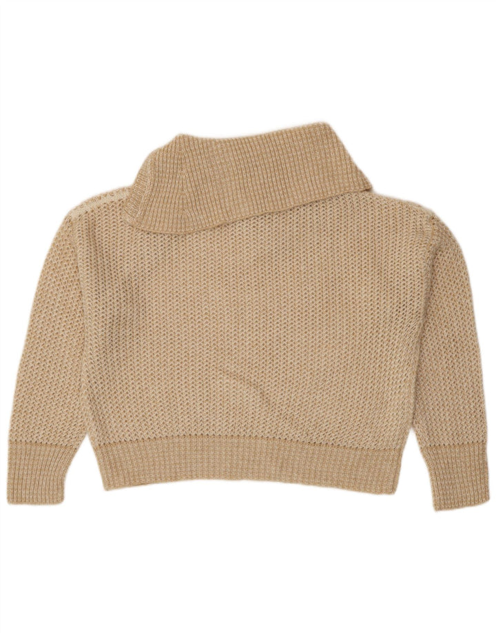STEFANEL Damen-Pullover, übergroß, Knopfkragen, Gr. 40, Größe L, Beige