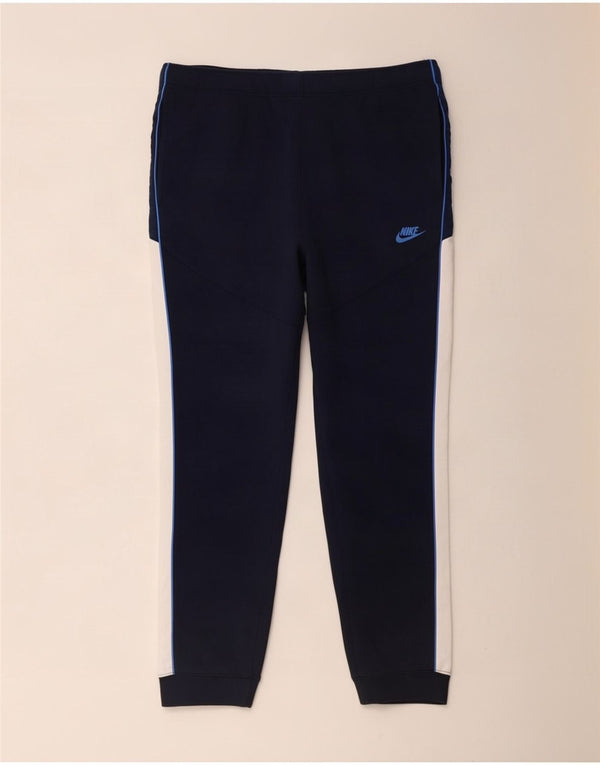 Nike Herren-Trainingshose, Jogginghose, XL, Marineblau, Colourblock-Baumwolle