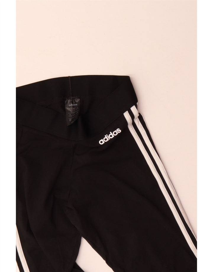 ADIDAS Damen Leggings UK 8/10 Small Schwarz Baumwolle