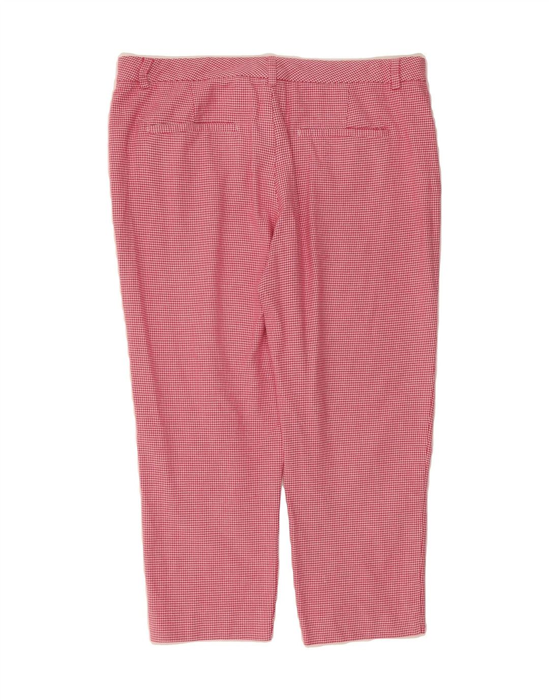 MASSIMO DUTTI Womens Capri Trousers EU 40 Medium W30 L21 Pink Houndstooth Vintage Massimo Dutti and Second-Hand Massimo Dutti from Messina Hembry 