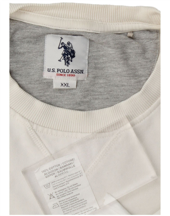 U.S. POLO ASSN. Mens Sweatshirt Jumper 2XL White Cotton