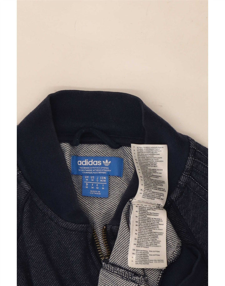 Adidas Herren-Trainingsanzug-Top-Jacke, mittelmarineblaue Baumwolle
