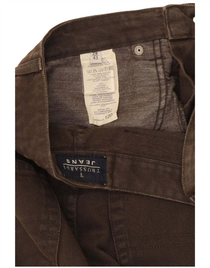 Trussardi Tapered-Jeans für Damen, Größe 29, braune Baumwolle