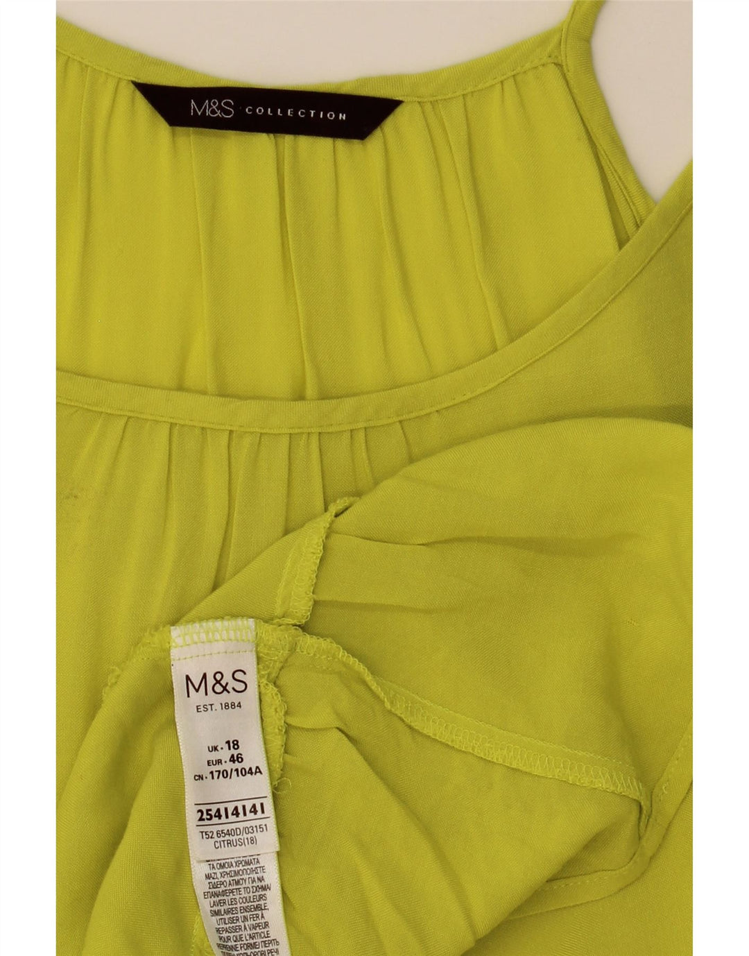 MARKS & SPENCER Übergroßes Zeltkleid für Damen, UK 16, große gelbe Viskose