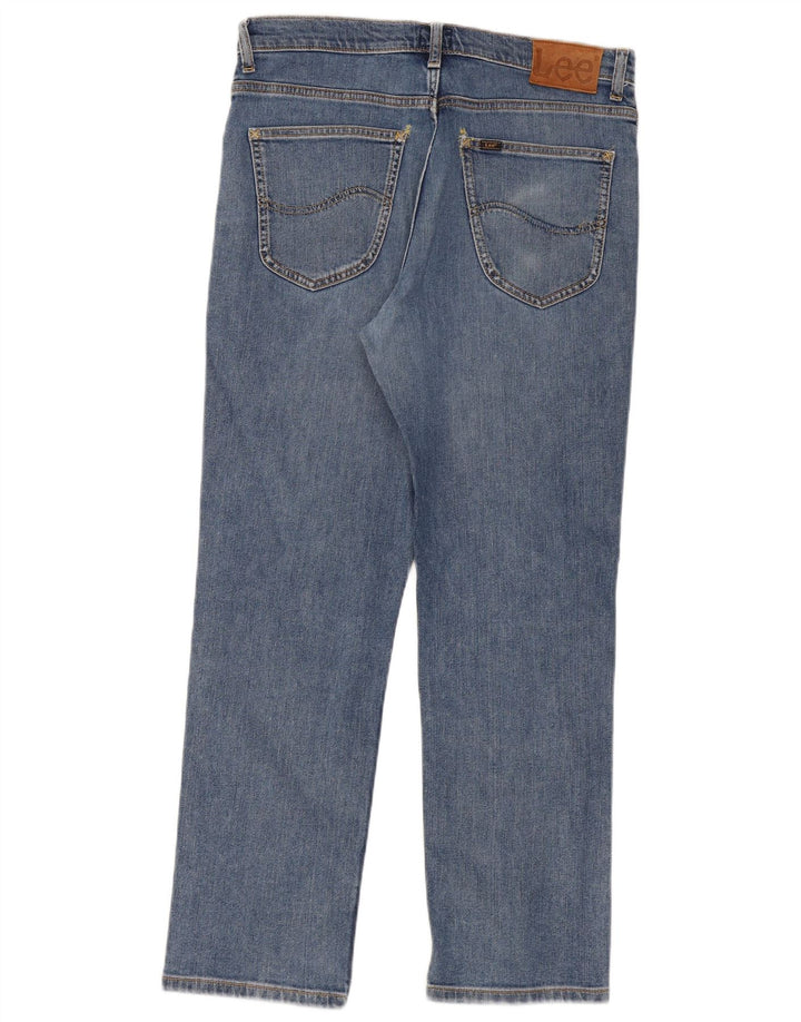 Lee Herren Brooklyn Straight Jeans W34 L30 Blaue Baumwolle