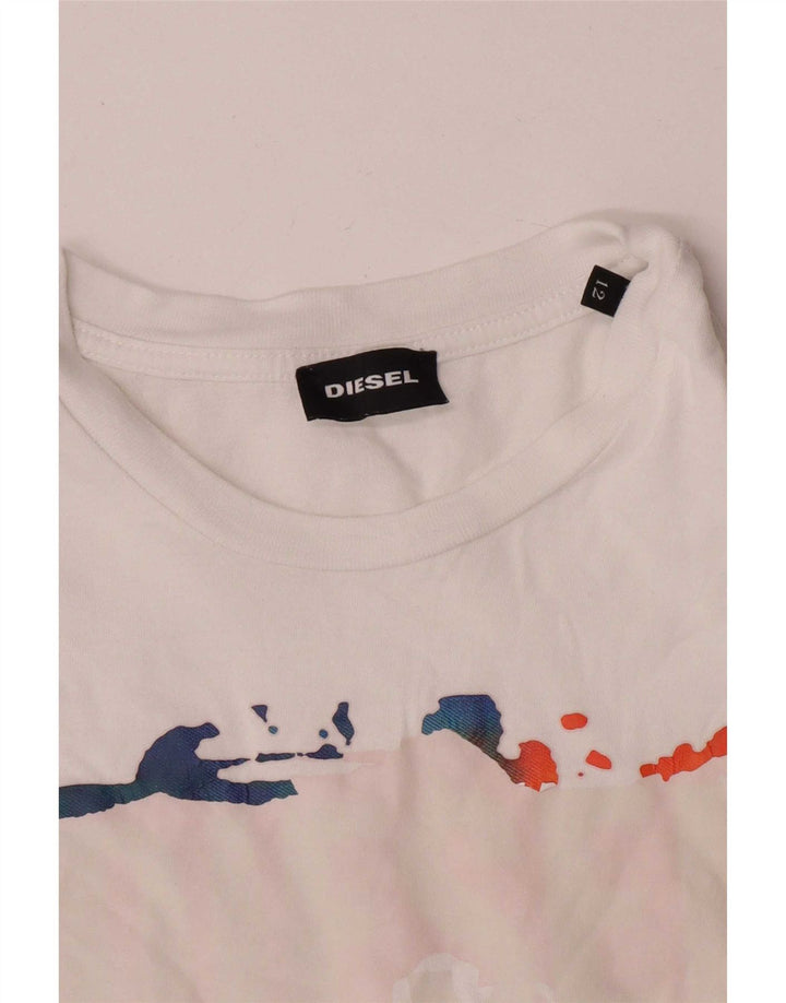 Diesel Jungen T-Shirt mit Grafik, 11–12 Jahre, Weiß