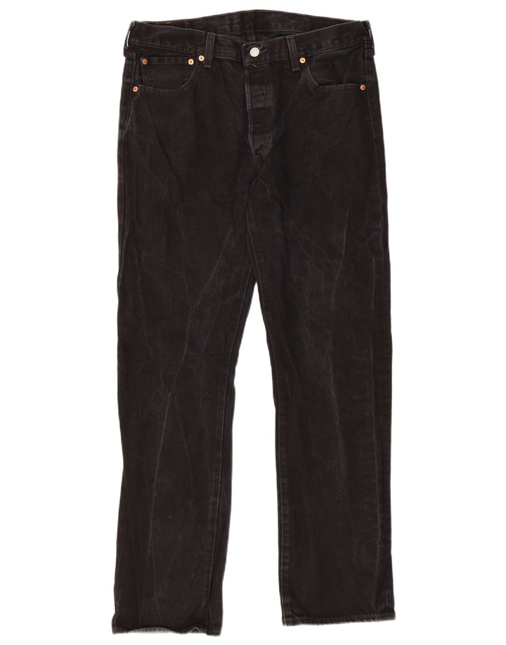 Levi's Herren 501 Straight Jeans W34 L32 Schwarze Baumwolle