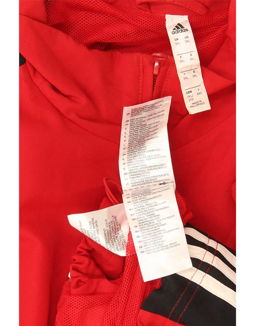 Adidas Herren Climalite Trainingsanzug Top Jacke 3XL Rot Colourblock Polyester