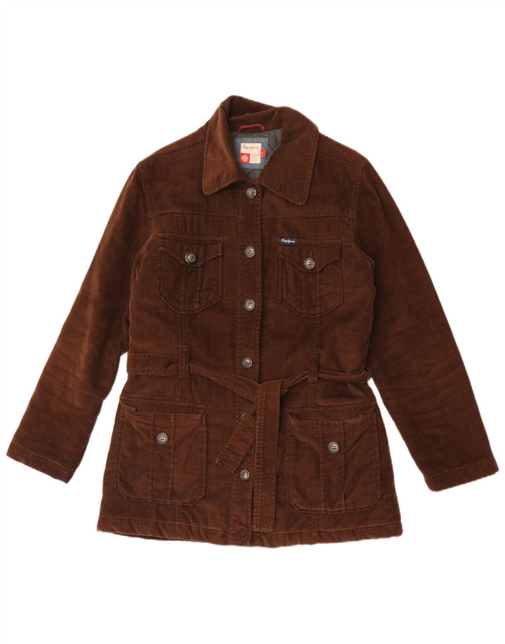 PEPE Jeans Damen Utility-Jacke UK 14 Mittelbraune Baumwolle