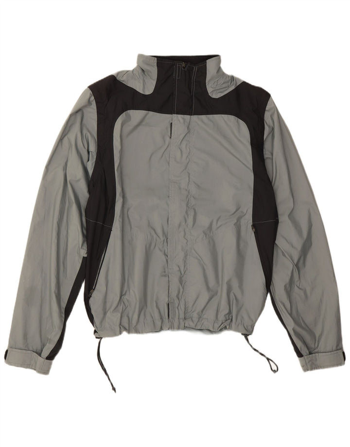 Adidas Herren Regenjacke UK 40 Large Grau Colourblock Polyester