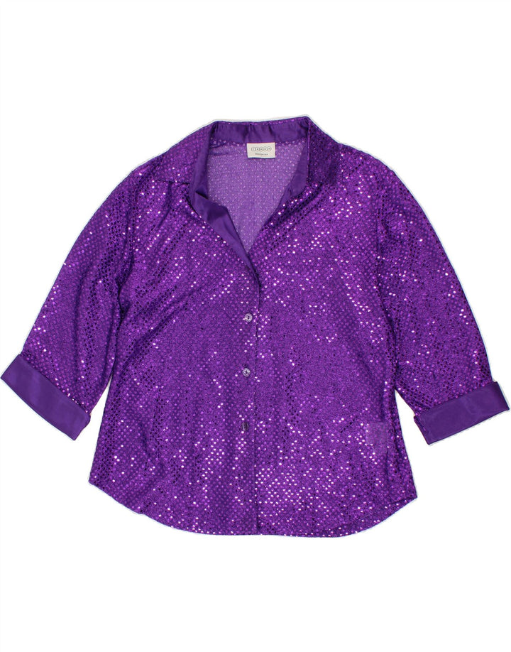 CANDA Womens Shirt Blouse UK 18 XL Purple Polyamide Vintage Canda and Second-Hand Canda from Messina Hembry 