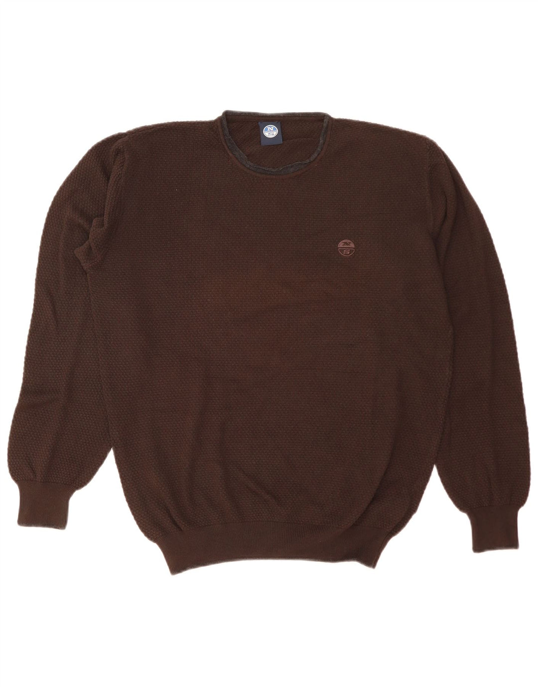 North Sails Herren-Pullover mit Rundhalsausschnitt, groß, braune Baumwolle