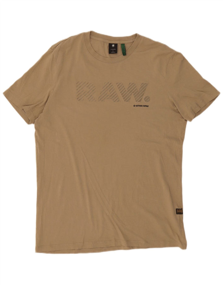 G-Star Herren Grafik T-Shirt Top Large Beige Baumwolle