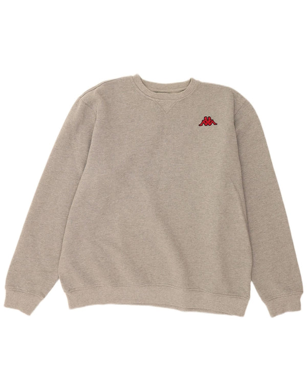 Kappa Herren Sweatshirt Pullover 2XL Grau Baumwolle
