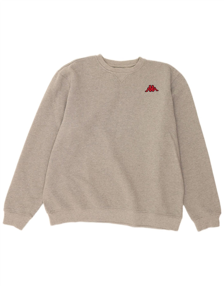 Kappa Herren Sweatshirt Pullover 2XL Grau Baumwolle