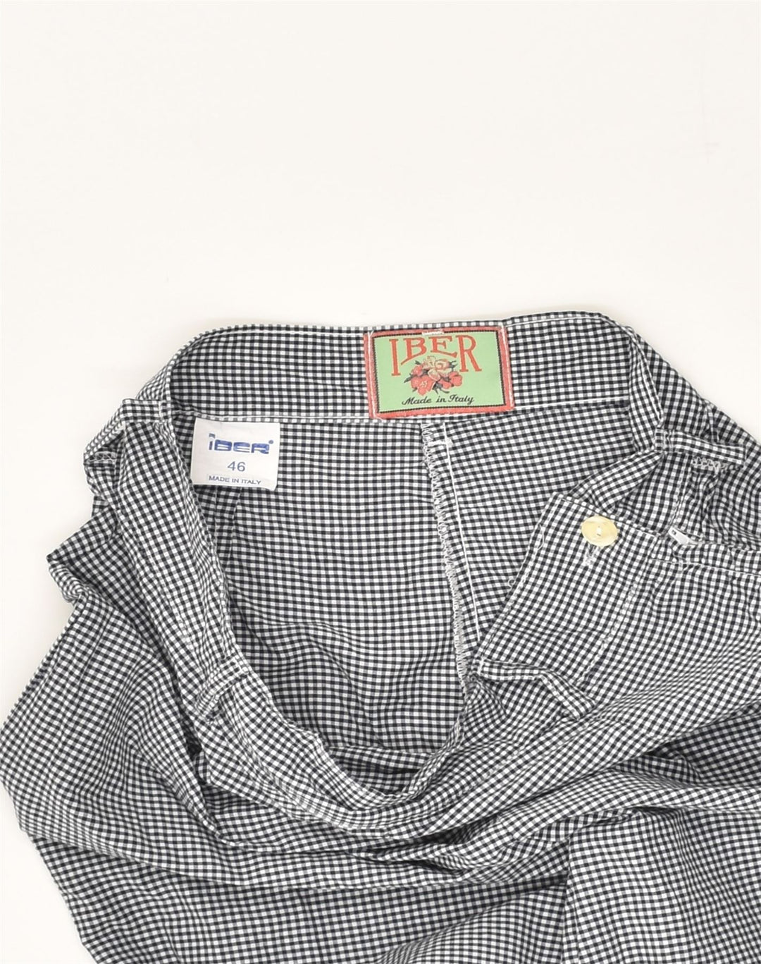 IBER Womens Slim Stirrup Casual Trousers IT 46 Large W30 L30 Grey Gingham | Vintage Iber | Thrift | Second-Hand Iber | Used Clothing | Messina Hembry 